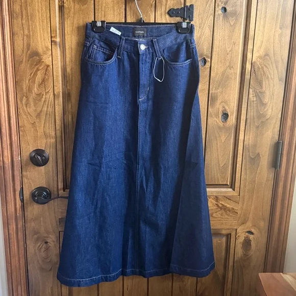 Favorite Daughter Winona Dark Indigo long Denim Skirt sz. 26 - Picture 7 of 7